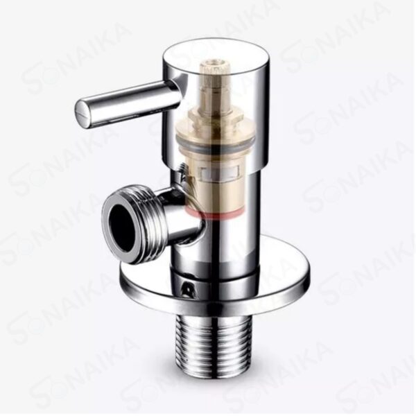 SONAIKA (Turbo304) Brass Disc Fitting Stainless Steel Bathroom Angle Valve Cock  (Chrome Finish) - Pack of 1 to 12