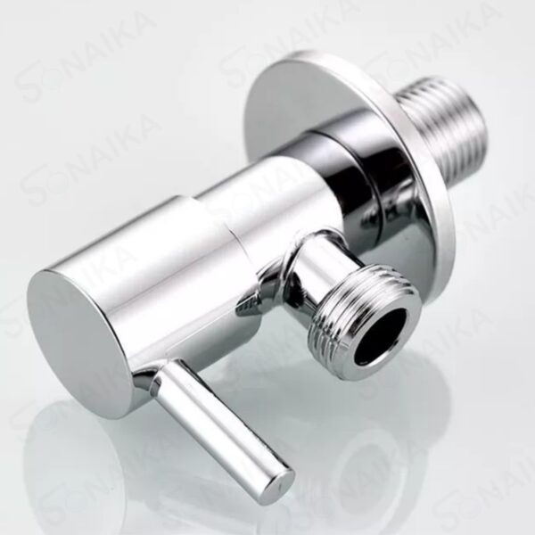 SONAIKA (Turbo304) Brass Disc Fitting Stainless Steel Bathroom Angle Valve Cock  (Chrome Finish) - Pack of 1 to 12