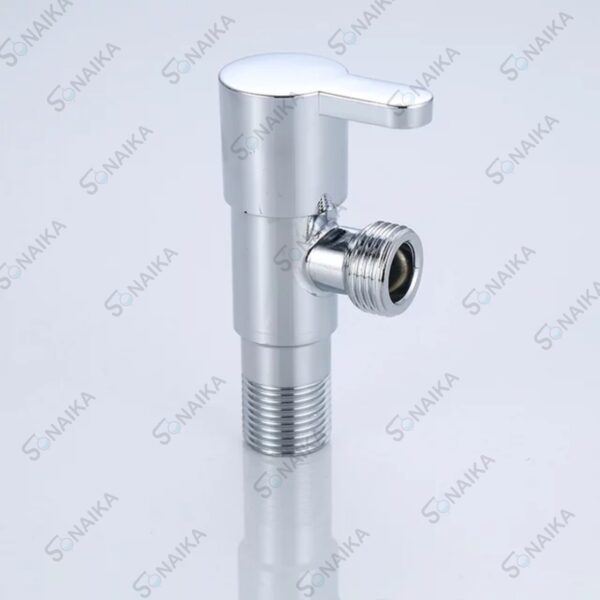 SONAIKA (Marc304) Brass Disc Fitting Stainless Steel Bathroom Angle Valve Cock  (Chrome Finish) - Pack of 1 to 12