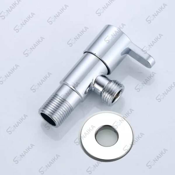 SONAIKA (Marc304) Brass Disc Fitting Stainless Steel Bathroom Angle Valve Cock  (Chrome Finish) - Pack of 1 to 12