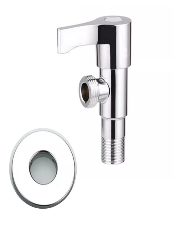 SONAIKA (Sticks304) Brass Disc Fitting Stainless Steel Bathroom Angle Valve Cock  (Chrome Finish) - Pack of 1 to 12